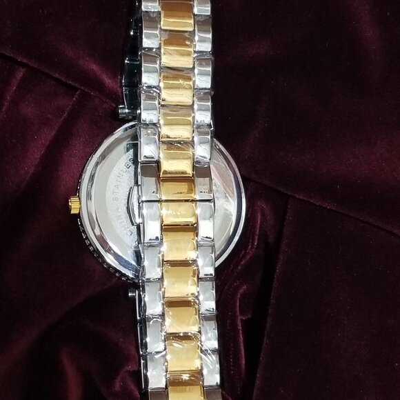 Two Tone Gold & CZ Diamond Leopard BLING Watch